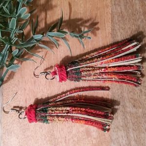 Boho Fabric Tassel Earrings